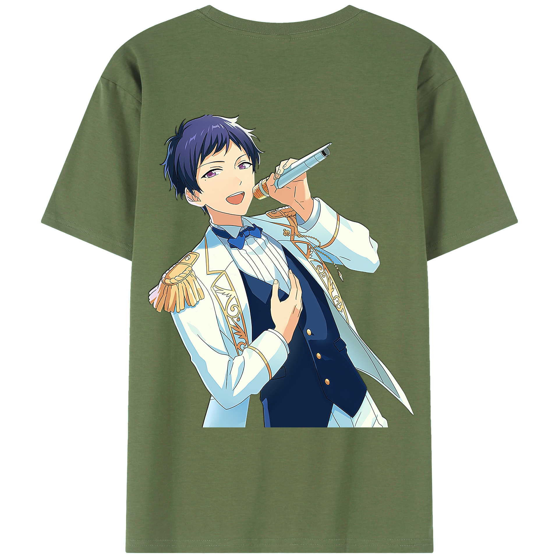 （画像用） あんさんぶるスターズ! Ensemble Stars 綿100％ メンズ半袖Tシャツ（バックプリント） 通気性